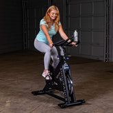Endurance (ESB250) Indoor Cycling Bike - Heavy-Duty Frame, 44lb Flywheel, Road Style Pedals, Adjustable Seat and Handlebars, Transport Wheels